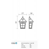 REDO 9651 | York-RD Redo zidna svjetiljka 1x E27 IP23 antik crno, prozirno
