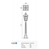 REDO 9653 | York-RD Redo podna svjetiljka 117,7cm 1x E27 IP44 antik crno, prozirno