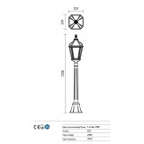 REDO 9661 | Essen Redo podna svjetiljka 120cm 1x E27 IP44 braon antik, prozirno