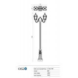 REDO 9663 | Essen Redo podna svjetiljka 270cm 2x E27 IP44 braon antik, prozirno