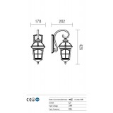 REDO 9664 | York-RD Redo zidna svjetiljka 1x E27 IP44 antik crno, prozirno