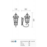 REDO 9665 | York-RD Redo zidna svjetiljka 1x E27 IP44 antik crno, prozirno