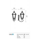 REDO 9666 | Essen Redo zidna svjetiljka 1x E27 IP44 braon antik, prozirno