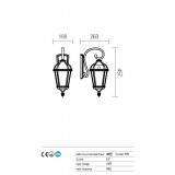 REDO 9667 | Essen Redo zidna svjetiljka 1x E27 IP44 braon antik, prozirno