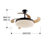 SCHULLER 168328D | Vento-SCH Schuller ventilatorska lampa svjetiljka - - - daljinski upravljač jačina svjetlosti se može podešavati