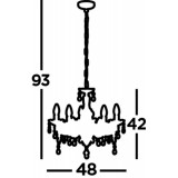 SEARCHLIGHT 1455-5BK | Marie-Therese Searchlight luster svjetiljka 5x E14 crno