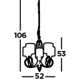 SEARCHLIGHT 1605-5AB | Alberto Searchlight luster svjetiljka 5x E14 antik bakar, prozirno