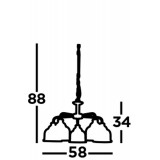 SEARCHLIGHT 1685-5AB | Bistro-II Searchlight luster svjetiljka 5x E27 antik bakar, prozirno