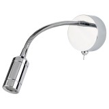 SEARCHLIGHT 2256CC | Wall-SL Searchlight zidna svjetiljka s prekidačem fleksibilna 1x LED 24lm 3000K krom, prozirno