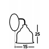 SEARCHLIGHT 2671-1AB | Bistro-II Searchlight zidna svjetiljka s poteznim prekidačem 1x E27 antik bakar, prozirno