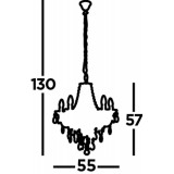 SEARCHLIGHT 8885-5CL | Marie-Therese Searchlight luster svjetiljka 5x E14 prozirno