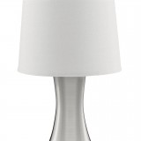 SEARCHLIGHT EU3922SS | TouchS Searchlight stolna svjetiljka 30cm sa dodirnim prekidačem 1x E14 saten srebro, bijelo