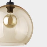 TK LIGHTING 2064 | Cubus-TK Tk Lighting visilice svjetiljka s mogućnošću skraćivanja kabla 1x E27 jantar, crno