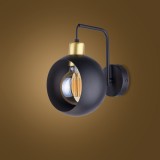 TK LIGHTING 2750 | Cyklop Tk Lighting zidna svjetiljka 1x E27 crno, zlatno