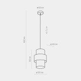 TK LIGHTING 4377 | Calisto-TK Tk Lighting visilice svjetiljka s mogućnošću skraćivanja kabla 1x E27 crno, zlatno