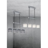TRIO 305400401 | Garda-TR Trio visilice svjetiljka balansna - ravnotežna, sa visinskim podešavanjem 4x E14 poniklano mat, bijelo
