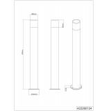 TRIO 422260124 | Hoosic Trio podna svjetiljka 80cm 1x E27 IP44 boja rdže, opal