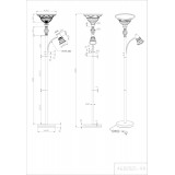 TRIO 4602021-24 | Rustica-TR Trio podna svjetiljka 180cm dva prekidača 1x E27 + 1x E14 boja rdže, bijelo