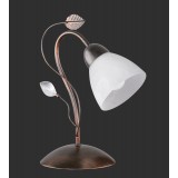 TRIO 500700128 | Traditio Trio stolna svjetiljka 32cm sa prekidačem na kablu 1x E14 antik hrđa, alabaster, prozirno