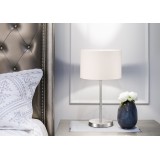 TRIO 501100101 | Hotel-TR Trio stolna svjetiljka 32cm sa prekidačem na kablu 1x E14 poniklano mat, bijelo