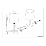 TRIO 509100107 | Lyon-TR Trio stolna svjetiljka 45cm s poteznim prekidačem s podešavanjem visine 1x E27 poniklano mat, bijelo
