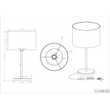 TRIO 511100101 | Hotel-TR Trio stolna svjetiljka 55cm sa prekidačem na kablu 1x E27 poniklano mat, bijelo