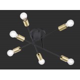 TRIO 606700632 | Cross-TR Trio stropne svjetiljke svjetiljka elementi koji se mogu okretati 6x E27 crno, zlatno