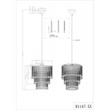 TRIO R1147-03 | Orient-TR Trio luster svjetiljka 1x E27 lašteni bakar, kristal