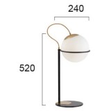 VIOKEF 3094100 | Ferero Viokef stolna svjetiljka 52cm s prekidačem 1x E27 opal mat, zlatno, crno
