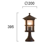 VIOKEF 4056300 | Skiathos Viokef podna svjetiljka 39,5cm 1x E27 IP54 braon antik, prozirna