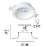 VIOKEF 4081000 | Jack-VI Viokef ugradbena svjetiljka može se bojati Ø155mm 1x MR16 / GU5.3 / GU10 bijelo