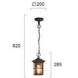 VIOKEF 4088600 | Skiathos Viokef visilice svjetiljka 1x E27 IP54 braon antik, prozirna
