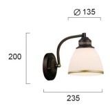 VIOKEF 4141500 | Clair Viokef zidna svjetiljka 1x E27 bijelo, smeđe, zlatno