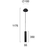 VIOKEF 4144301 | Lesante Viokef visilice svjetiljka 1x GU10 crno