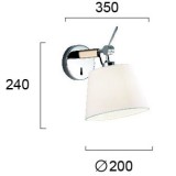 VIOKEF 4146201 | Filipa Viokef zidna svjetiljka s prekidačem elementi koji se mogu okretati 1x E27 bijelo, poniklano mat