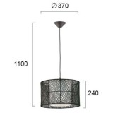 VIOKEF 4149001 | Grido Viokef visilice svjetiljka 1x E27 crno, bijelo