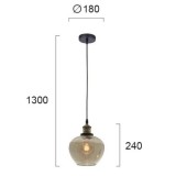 VIOKEF 4165600 | Jonas-VI Viokef visilice svjetiljka 1x E27 jantar, antik brončano, crno