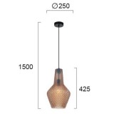 VIOKEF 4169302 | Soleto Viokef visilice svjetiljka 1x E27 jantar, prozirna, crno