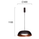 VIOKEF 4173400 | Chester-VI Viokef visilice svjetiljka 1x LED 1920lm 3000K crno, smeđe, opal mat