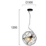 VIOKEF 4193500 | Pop-VI Viokef visilice svjetiljka 1x E27 crno