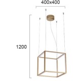 VIOKEF 4207100 | Gold-Cube Viokef visilice svjetiljka 1x LED 2880lm 3000K zlatno