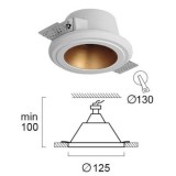 VIOKEF 4209800 | Flame-VI Viokef ugradbena svjetiljka može se bojati Ø125mm 125x125mm 1x GU10 bijelo, crveni bakar
