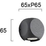 VIOKEF 4210901 | Ballito Viokef zidna svjetiljka 2x LED 235lm 3000K IP54 tamno siva
