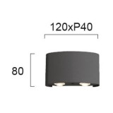 VIOKEF 4211001 | Twist-VI Viokef zidna svjetiljka 4x LED 340lm 3000K IP54 tamno siva