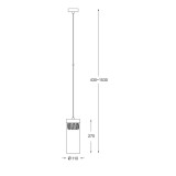 ZUMA LINE P0389-01D-0FD2 | Gem Zuma Line visilice svjetiljka cilindar s mogućnošću skraćivanja kabla 1x G9 antik brončano, prozirno, kristal