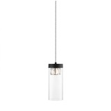 ZUMA LINE P0389-01D-P7AC | Gem Zuma Line visilice svjetiljka cilindar s mogućnošću skraćivanja kabla 1x G9 crno mat, prozirno, kristal