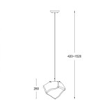 ZUMA LINE P0488-01A-F4AC | Rock-ZL Zuma Line visilice svjetiljka s mogućnošću skraćivanja kabla 1x E27 krom, prozirno