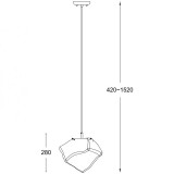 ZUMA LINE P0488-01B-U8AC | Rock-ZL Zuma Line visilice svjetiljka s mogućnošću skraćivanja kabla 1x E27 zlatno, prozirno, krom