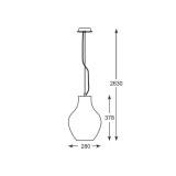 ZUMA LINE P19066A-D28 | Bresso Zuma Line visilice svjetiljka s mogućnošću skraćivanja kabla 1x E27 krom, dim, prozirno