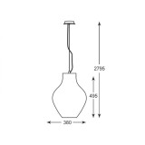 ZUMA LINE P19066A-D38 | Bresso Zuma Line visilice svjetiljka s mogućnošću skraćivanja kabla 1x E27 krom, dim, prozirno